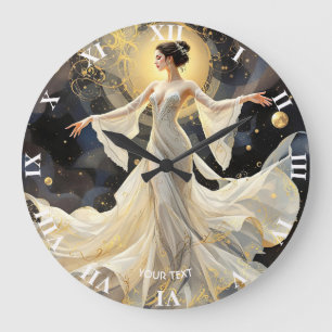 Grande Horloge Ronde Imaginaire Mignonne Lady Espace Dansant