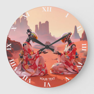 Grande Horloge Ronde Imaginaire Mignonne Mars Thé du désert Mars