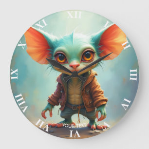Grande Horloge Ronde Imaginaire mignonne Petite créature adorable
