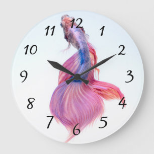 Grande Horloge Ronde Imaginaire Pastel Koi Fish