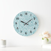 Grande Horloge Ronde Impression Aqua White Zebra (Maison)
