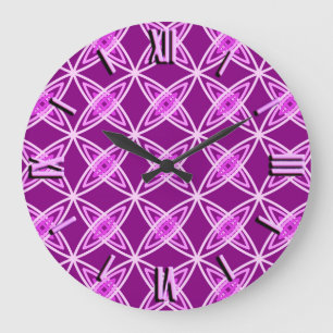 Grande Horloge Ronde Impression atomique moderne du milieu du siècle -