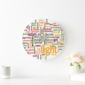Grande Horloge Ronde Impression Cloud Word clair (Maison)