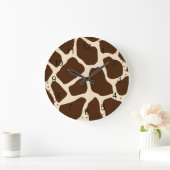 Grande Horloge Ronde Impression de girafe (Maison)