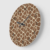 Grande Horloge Ronde Impression de girafe (Angle)