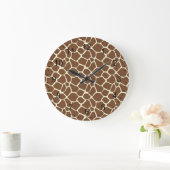 Grande Horloge Ronde Impression de girafe (Maison)