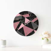 Grande Horloge Ronde Impression géométrique moderne Abstraite (Maison)