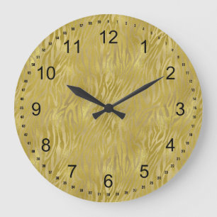Grande Horloge Ronde Impression Gold Zebra