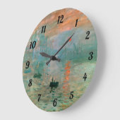 Grande Horloge Ronde Impression, lever de soleil par Claude Monet (Angle)