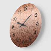 Grande Horloge Ronde Impression Ombre Tiger en bronze or (Angle)