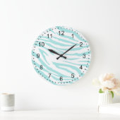 Grande Horloge Ronde Impression Sky Blue Zebra (Maison)