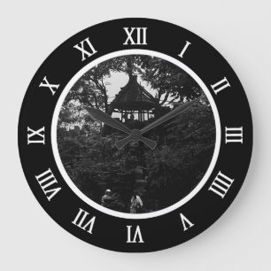 Grande Horloge Ronde Impression sur toile du jardin Yuyuan à Shanghai,
