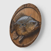 Grande Horloge Ronde Impression textuelle 3D Australian Murray Cod, (Angle)