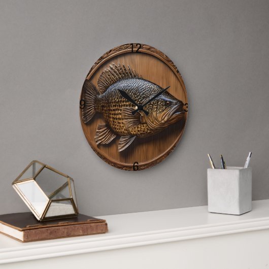 Grande Horloge Ronde Impression textuelle 3D Australian Murray Cod, (Bureau)