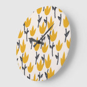 Grande Horloge Ronde Impression Tulipe simple (Angle)