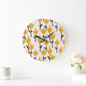 Grande Horloge Ronde Impression Tulipe simple (Maison)