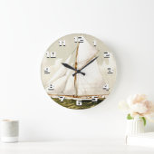 Grande Horloge Ronde Imprimer bateau (Maison)