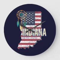 Indiana State United States Retro Map Vintage USA