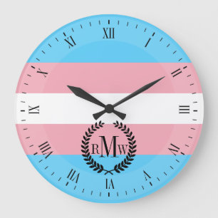 Grande Horloge Ronde Indicateur de fierté transgenre