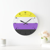 Grande Horloge Ronde Indicateur Pride non binaire (Maison)