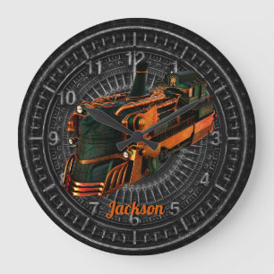 Grande Horloge Ronde Industrial Steampunk Steam Train