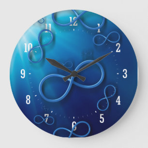 Grande Horloge Ronde Infini sur l'horloge murale bleue lumineuse
