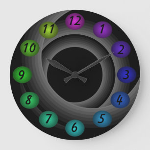 Grande Horloge Ronde Infinity 3D Floating Colors Designer contemporain
