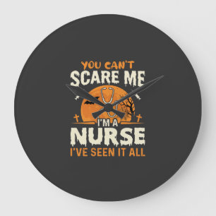 Grande Horloge Ronde Infirmière d'Halloween Fais-moi peur