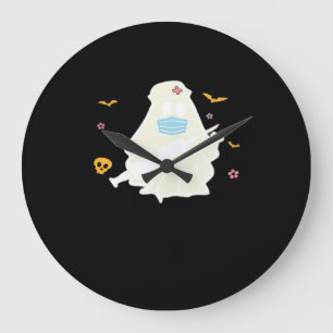 Grande Horloge Ronde Infirmière éffrayante Praticien Cute Halloween Sur