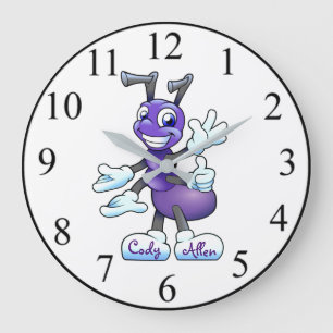 Grande Horloge Ronde Insecte Mignon