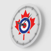 Grande Horloge Ronde Insigne de morue de la feuille d'érable canadienne (Angle)
