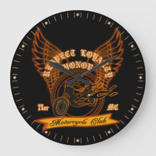 Grande Horloge Ronde Insigne du club de moto