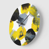 Grande Horloge Ronde Intertactions jaune, gris et noir (Angle)