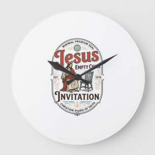 Grande Horloge Ronde Invitation Jésus Chaise Vide Invitation Jésus Chai