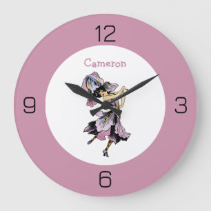 Grande Horloge Ronde Iris - Fleur de Lis Fourniture de Fleurs Whimsical
