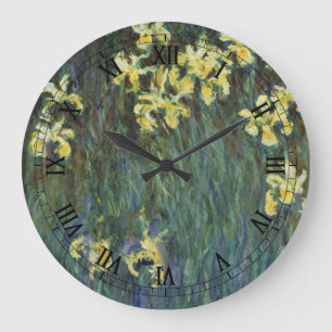 Grande Horloge Ronde Iris jaunes par Claude Monet, Beaux-arts vintage