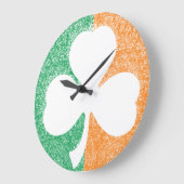 Grande Horloge Ronde Irish Shamrock custom wall clock (Angle)