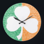 Grande Horloge Ronde Irish Shamrock custom wall clock<br><div class="desc">Using the "customize it" function,  you can add your own text if you wish. See my store for more items with this design.</div>