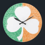 Grande Horloge Ronde Irish Shamrock custom wall clock<br><div class="desc">Using the "customize it" function, you can add your own text if you wish. See my store for more items with this design.</div>