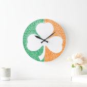 Grande Horloge Ronde Irish Shamrock custom wall clock (Maison)