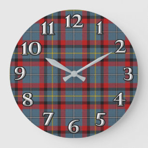 Grande Horloge Ronde Irish Time Accents Clan MacNamara Tartan