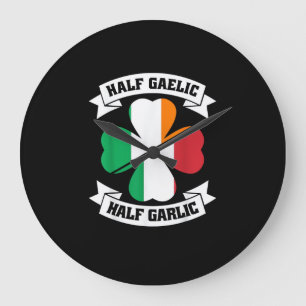 Grande Horloge Ronde Irlandais Italien Demi Gaelic Demi Garlic Saint Pa