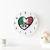 Grande Horloge Ronde Italie Code pays ITA Drapeau Coeur (Maison)