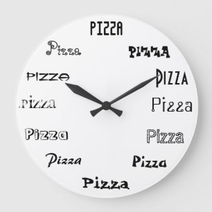 Grande Horloge Ronde It's Pizza Time