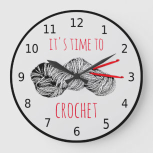 Grande Horloge Ronde It's time for crochet with numbers