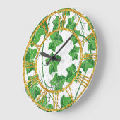 Grande Horloge Ronde Ivy sur blanc Patiné (Angle)