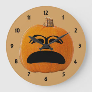 Grande Horloge Ronde Jack o' Lantern Malheureux Face, Citrouille d'Hall