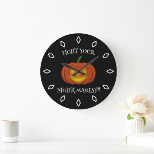 Grande Horloge Ronde Jack-o'-Lanterne - Allumez vos cauchemars
