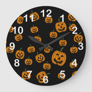 Grande Horloge Ronde Jack O'Lanterns arrière - plan