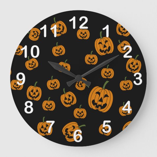 Grande Horloge Ronde Jack O'Lanterns arrière - plan (Recto)